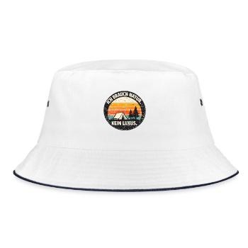 Pure nature No luxury - Bucket Hat - white/navy - Front