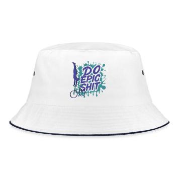 Kunstrad, Kunstradfahren, Hallenradsport - Bucket Hat - Weiß/Navy - Vorne