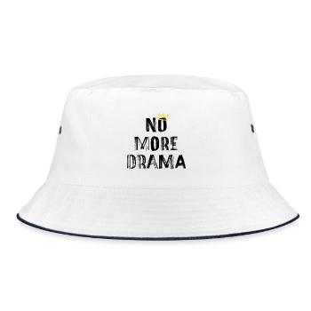 No More Drama – Clear Typography Saying - Bucket Hat - white/navy - Front