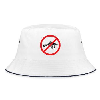 Signe de paix d’interdiction d’armes - Illustration - Bob - blanc/marine - Devant