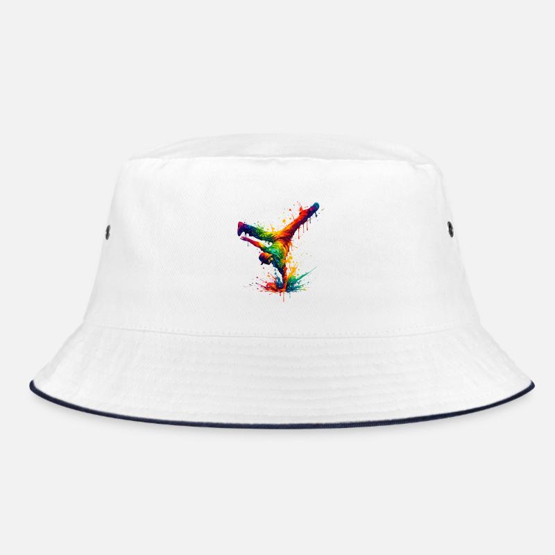 Handgespritzter Regenbogentanz Bucket Hat