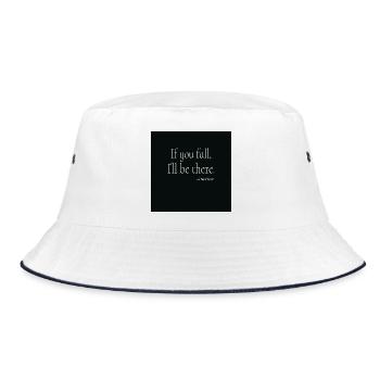 If You Fall Typography Poster Design - Bucket Hat - white/navy - Front