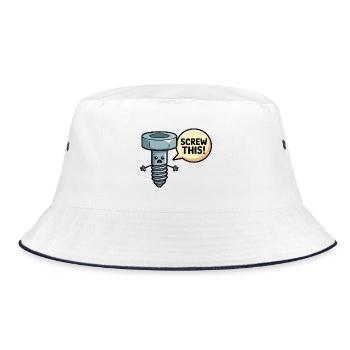 Screw This Funny Screw Pun Design - Bucket Hat - white/navy - Front