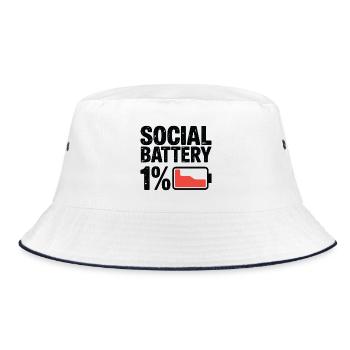 T-shirt graphique 1 % de la batterie sociale - Bob - blanc/marine - Devant