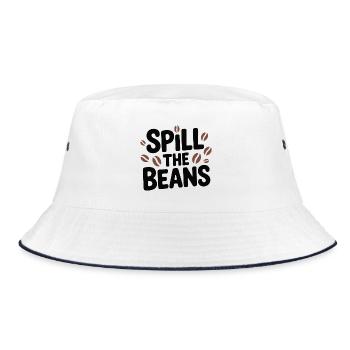 Spill the Beans Coffee Tee - Bucket Hat - white/navy - Front