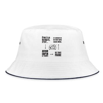 The Art of Doing Nothing (black text) - Bucket Hat - white/navy - Front