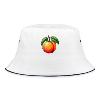 Pfirsich - Bucket Hat - Weiß/Navy - Vorne