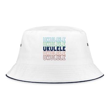 Ukulele typography - Bucket Hat - white/navy - Front