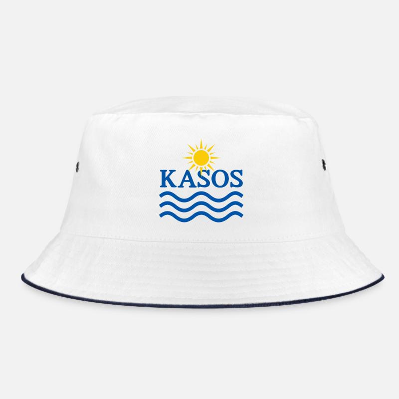 Kasos Sun and Waves - Bucket Hat - white/navy