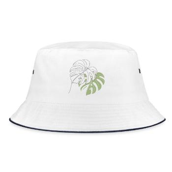 Illustration d’illustration de feuilles de Monstera - Bob - blanc/marine - Devant