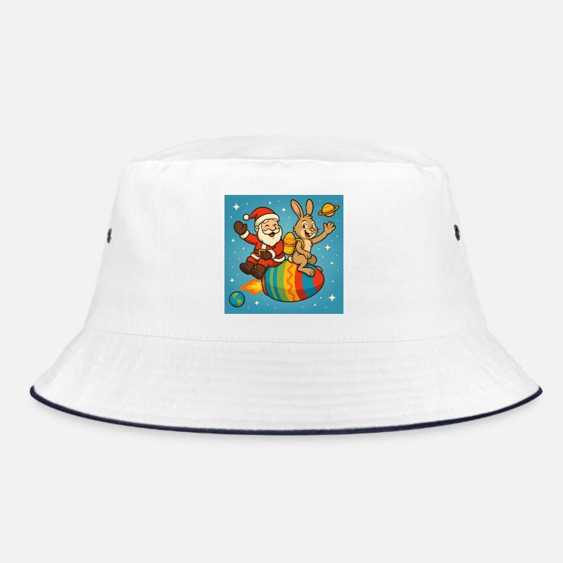 Weihnachts-Osterhase im Sternenflug Bucket Hat