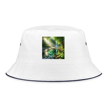 Sunshine in a forest stream - Bucket Hat - white/navy - Front