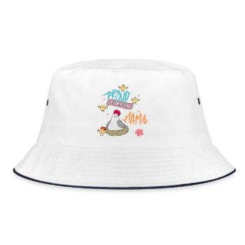 Proud Chicken Mom - Bucket Hat - white/navy - Front