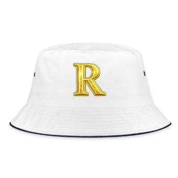 Golden Monogram R - Bucket Hat - white/navy - Front
