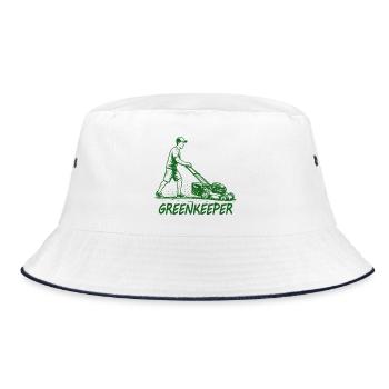 GREENKEEPER Leidenschaft Rasenpflege Garten - Bucket Hat - Weiß/Navy - Vorne