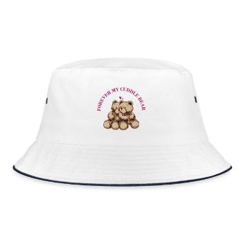 Forever My Cuddle Bear – Cute Teddy Saying - Bucket Hat - white/navy - Front