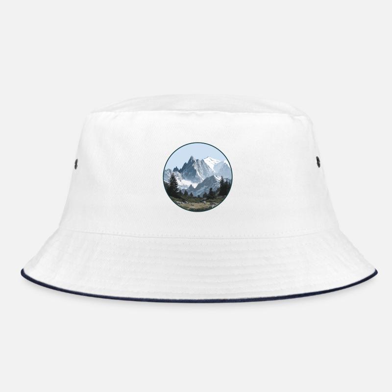 Mont Blanc mountain landscape Bucket Hat