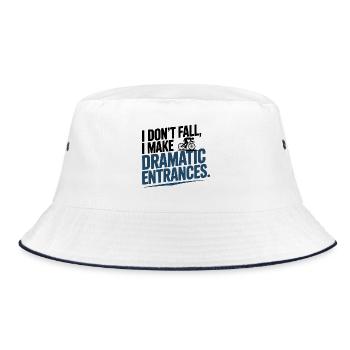 Artistic Cycling I Don't Fall Dramatic Entrance  - Bucket Hat - white/navy - Front