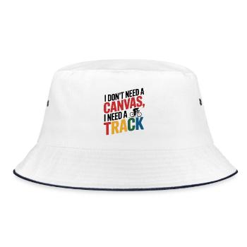 Künstlerischer Kreislauffluss - Bucket Hat - Weiß/Navy - Vorne