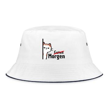 NO GOOD MORNING, MORNING GROUCH! FUNNY SAYING - Bucket Hat - white/navy - Front
