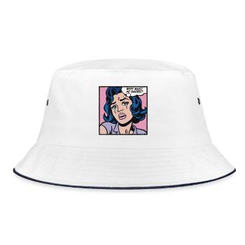 Why must he snore? - Bucket Hat - white/navy - Front