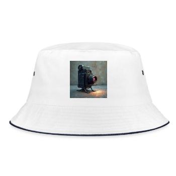 camera - Bucket Hat - white/navy - Front