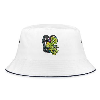 Caméléon Gamer Fauteuil Gaming E-sport Mascotte - Bob - blanc/marine - Devant