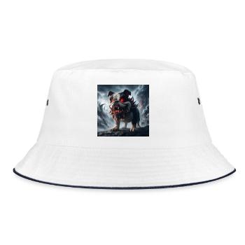 Demonic Bulldog of the Ruins - Bucket Hat - white/navy - Front