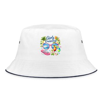 Girls Cruise Trip Cruise Vacation - Bucket Hat - white/navy - Front