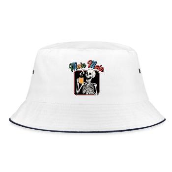 Moin Moin Skeleton Coffee - Bucket Hat - white/navy - Front