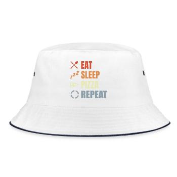 Eat Sleep Pizza Repeat - Bucket Hat - white/navy - Front