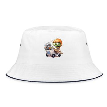 Außerirdischer Snacktrucker - Bucket Hat - Weiß/Navy - Vorne