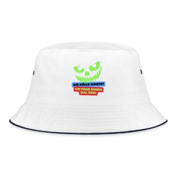 Biker - Bucket Hat - Weiß/Navy - Vorne