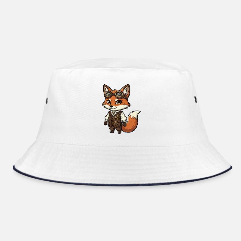 Fox Steampunk Weste Gears Süßer Flieger Bucket Hat