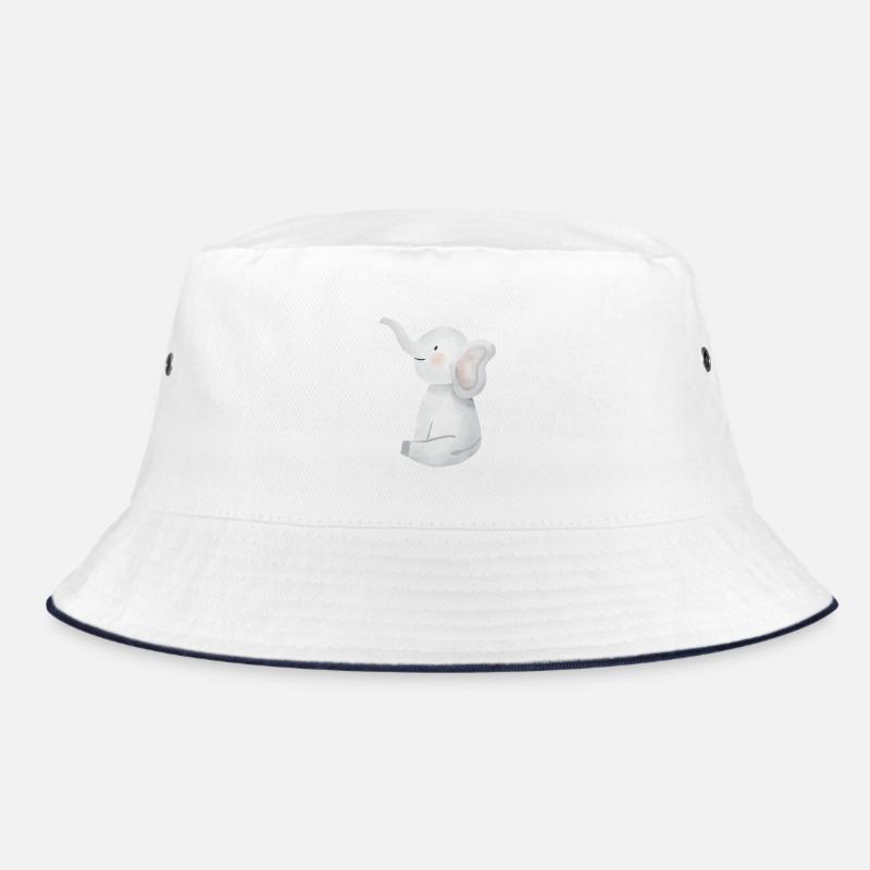Süßer kleiner Elefant. - Bucket Hat - Weiß/Navy