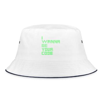 I WANT TO BE YOUR CODE - Binary Geek Humor - Bucket Hat - white/navy - Front