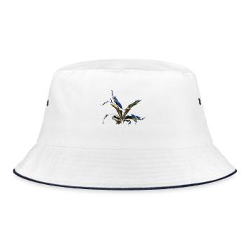 Leaf layers - Bucket Hat - white/navy - Front