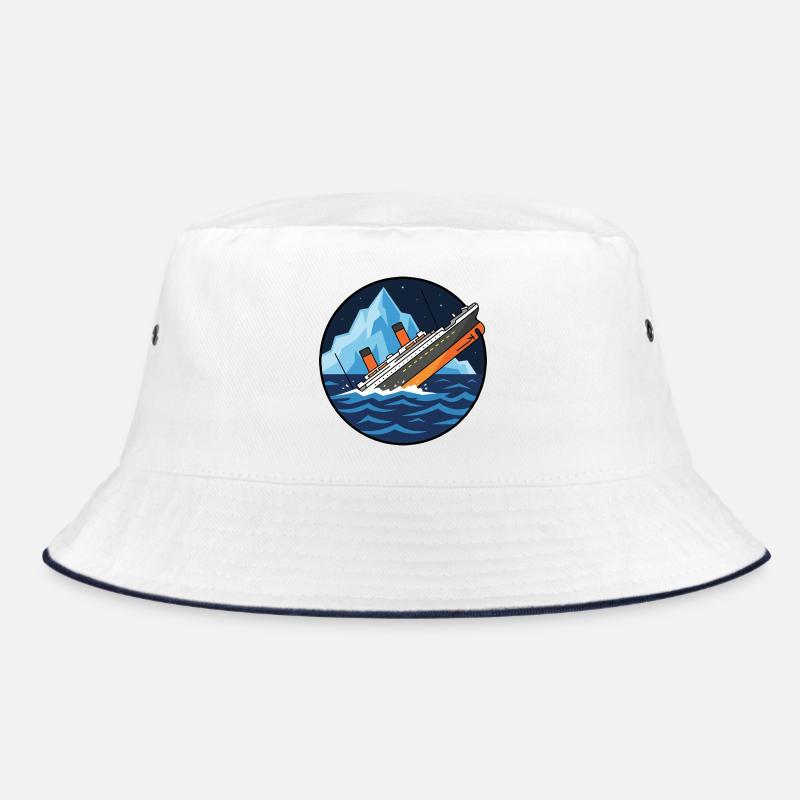 Titanic Schiff Eisberg Illustration Bucket Hat