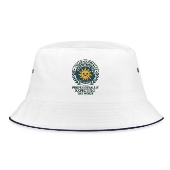 Skeptische Sonne Spruch - Bucket Hat - Weiß/Navy - Vorne