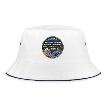 Schwarzes Loch Navi lustiger Spruch - Bucket Hat - Weiß/Navy - Vorne