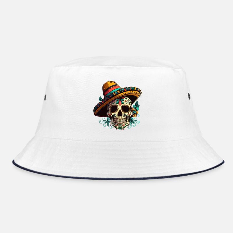 Zuckerschädelblume Dia de Los Muertos Bucket Hat