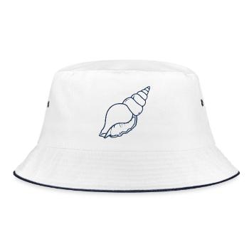 Seashell Minimal Ocean Beach Aesthetic Design - Bucket Hat - Weiß/Navy - Vorne