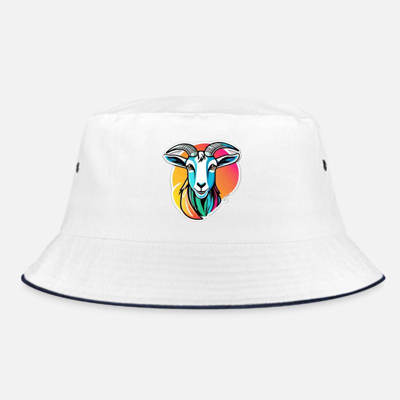 Bunte Regenbogenziege Bucket Hat