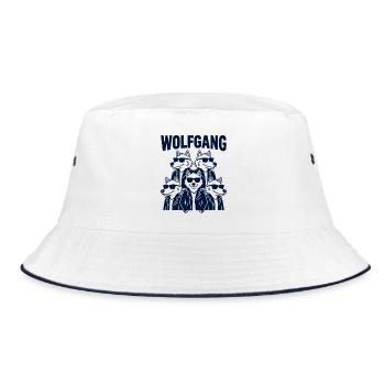 Funny Wolfgang Bande Pun - Bucket Hat - white/navy - Front