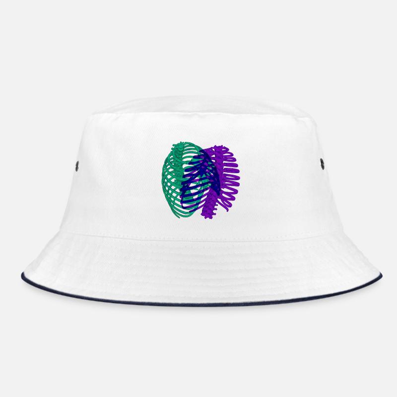 Dual chromatic ribcage - Bucket Hat - white/navy
