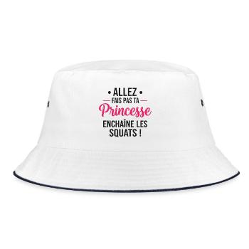 Cadeau femme femme princesse enchaîne les squats - Bob - blanc/marine - Devant