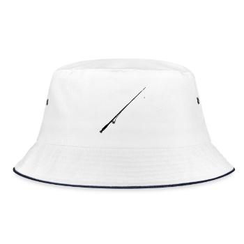 Angelrute - Bucket Hat - Weiß/Navy - Vorne