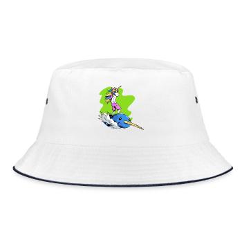 Surfer Unicorn - Bucket Hat - white/navy - Front