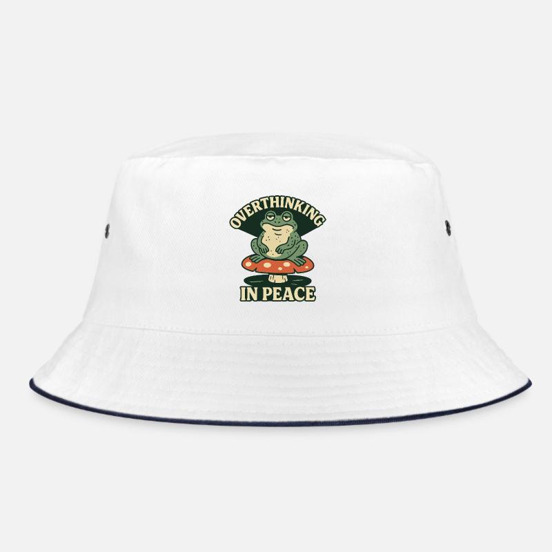 Overthinking in Peace Frog Humor Relax Bucket Hat