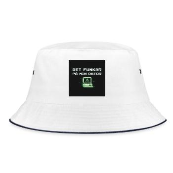 Develops humor – it works on my computer - Bucket Hat - white/navy - Front
